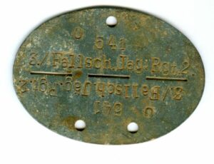 Chapa de Identificación ""3/ Fallsch.Jag.Rgt.2"